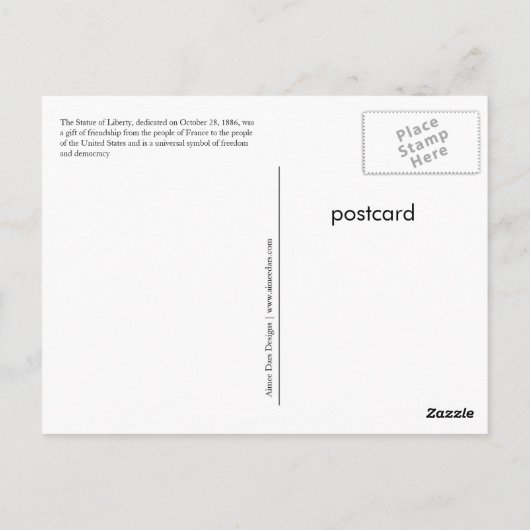 Vrijheidsbeeld Briefkaart (Achterkant)