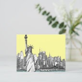 Vrijheidsbeeld - Briefkaart van de Schets van New (Staand voorkant)