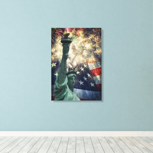 Vrijheidsbeeld Canvas Afdruk (Insitu (Houten vloer))