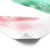 Vrijheidsbeeld close-up met vlag waterverf foto afdruk (Hoek)