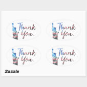 Vrijheidsbeeld Dank jullie veteranen Ovale Sticker (Vel)