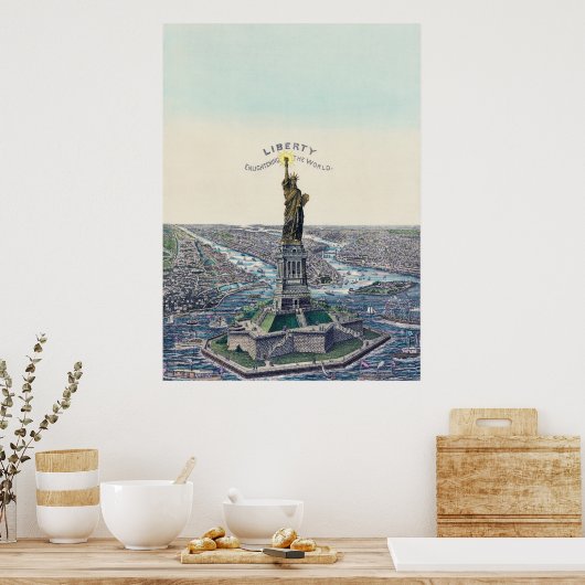 Vrijheidsbeeld dat de wereld verheldert poster (Keuken)