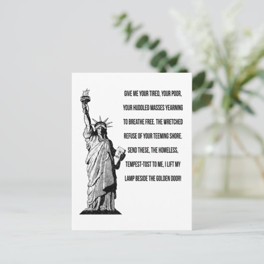 Vrijheidsbeeld de nieuwe kolossus briefkaart (Staand voorkant)