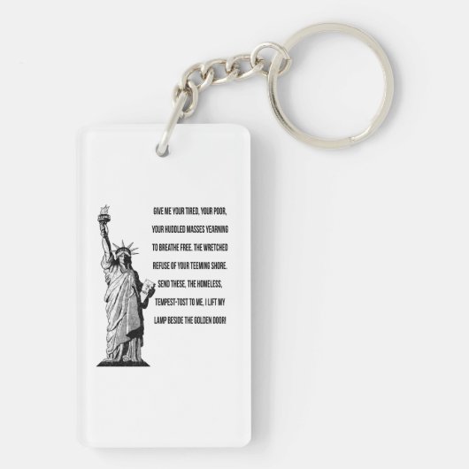 Vrijheidsbeeld de nieuwe kolossus sleutelhanger (achterkant)