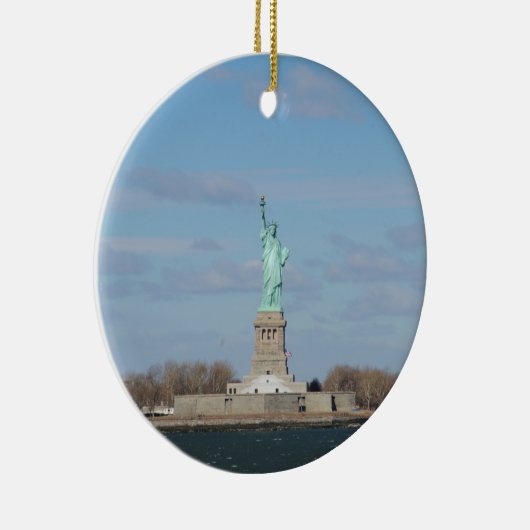 Vrijheidsbeeld Ellis Island Keramisch Ornament (Rechts)