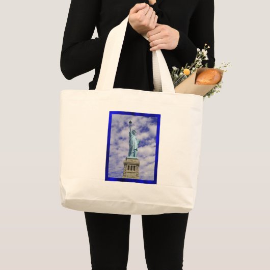 Vrijheidsbeeld, Ellis Island, New York Grote Tote Bag (Voorkant (product))