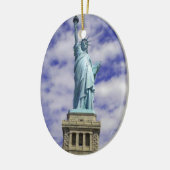 Vrijheidsbeeld, Ellis Island, New York Keramisch Ornament (Links)