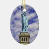 Vrijheidsbeeld, Ellis Island, New York Keramisch Ornament (Achterkant)