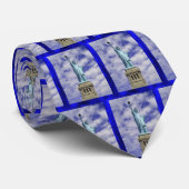 Vrijheidsbeeld, Ellis Island, New York Stropdas (Opgerold)