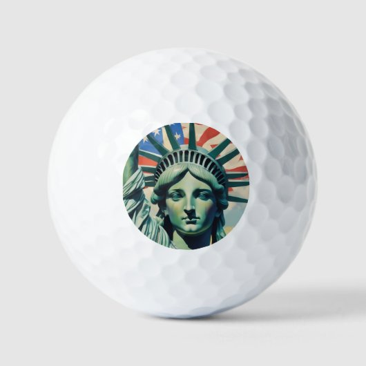 Vrijheidsbeeld en Amerikaanse vlag kunst New York Golfballen (Voorkant)