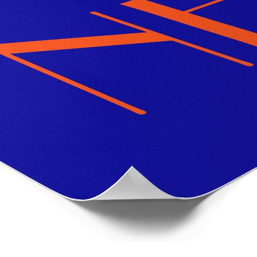 Vrijheidsbeeld en New York in Oranje en blauw Poster (Hoek)