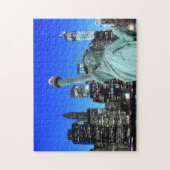 Vrijheidsbeeld en NYC Skyline Legpuzzel (Verticaal)