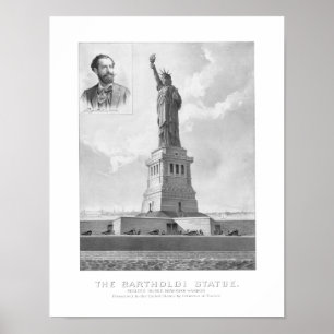 Vrijheidsbeeld en portret van Bartholdi Poster