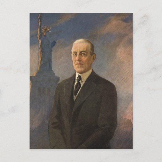 Vrijheidsbeeld en President Woodrow Wilson Briefkaart (Voorkant)