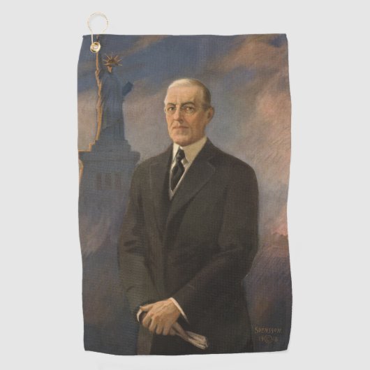Vrijheidsbeeld en President Woodrow Wilson Golfhanddoek (Voorkant)