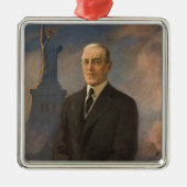 Vrijheidsbeeld en President Woodrow Wilson Metalen Ornament (Voorkant)