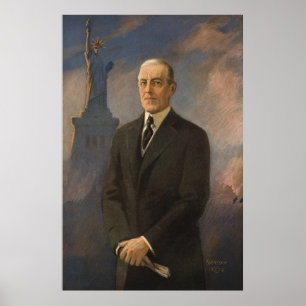 Vrijheidsbeeld en President Woodrow Wilson Poster