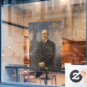 Vrijheidsbeeld en President Woodrow Wilson Raamsticker (Cafe Raam)