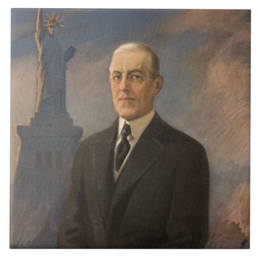 Vrijheidsbeeld en President Woodrow Wilson Tegeltje (Voorkant)