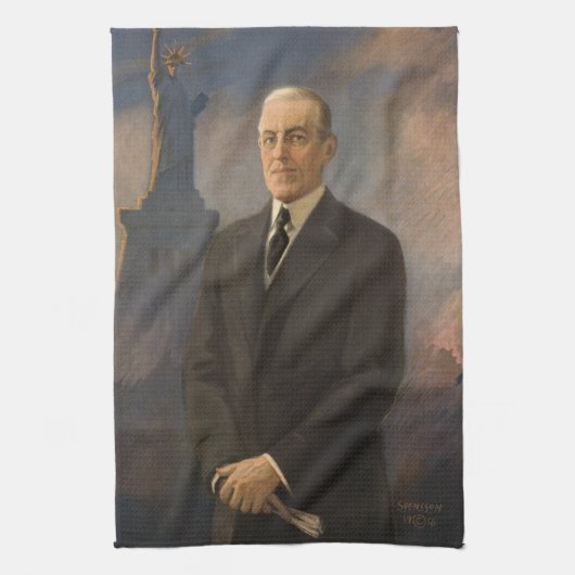 Vrijheidsbeeld en President Woodrow Wilson Theedoek (Verticaal)