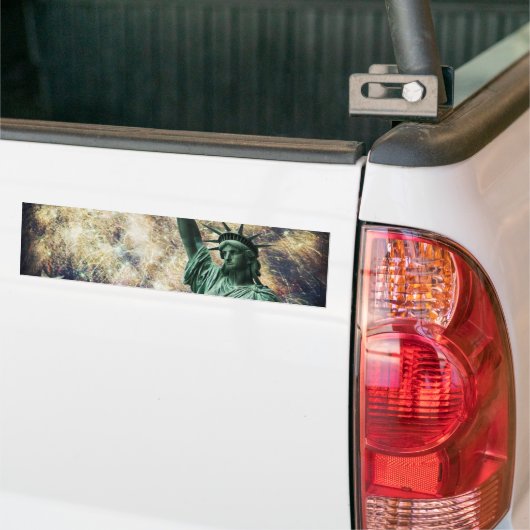 Vrijheidsbeeld en vuurwerk bumpersticker (Op Truck)