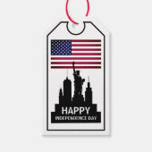 Vrijheidsbeeld, feestdag feestdag cadeaulabel (Voorkant)