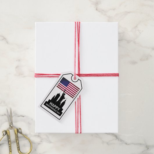 Vrijheidsbeeld, feestdag feestdag cadeaulabel (Met Touw)