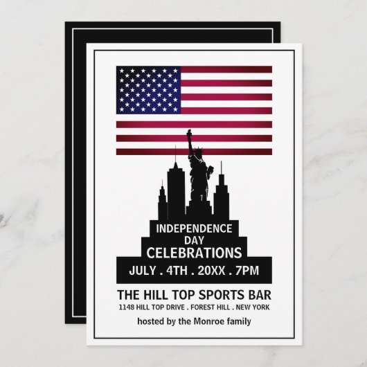 Vrijheidsbeeld, feestdag feestdag kaart (Voorkant / Achterkant)