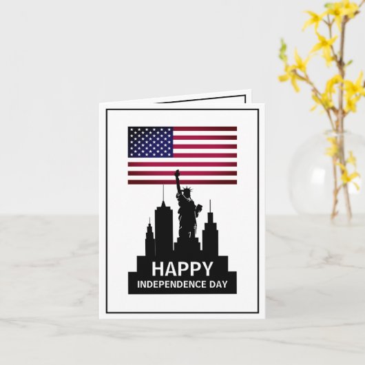 Vrijheidsbeeld, feestdag feestdag kaart (Gele Bloem)