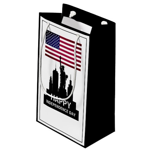 Vrijheidsbeeld, feestdag feestdag klein cadeauzakje (Achterkant Gekanteld)