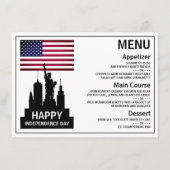 Vrijheidsbeeld, feestdag feestdag menu (Voorkant)