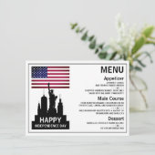 Vrijheidsbeeld, feestdag feestdag menu (Staand voorkant)