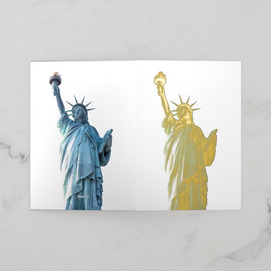 Vrijheidsbeeld Folie Wenskaart (Buiten Laag)