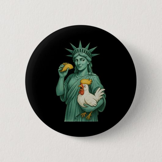 Vrijheidsbeeld Funny Patriotic Let's Go Taco 1 Ronde Button 5,7 Cm (Voorkant)