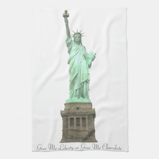 Vrijheidsbeeld geef me Chocolate Towel Theedoek (Verticaal)