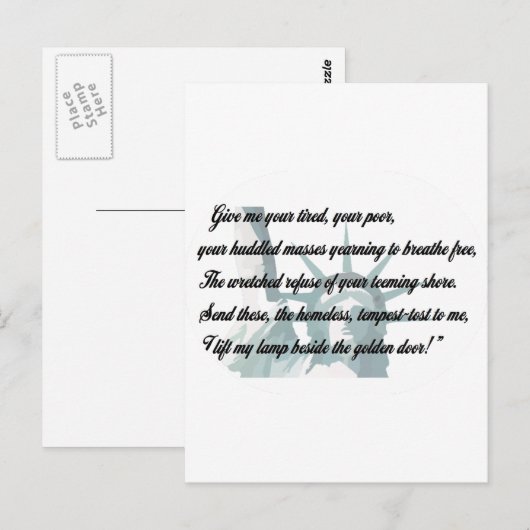 Vrijheidsbeeld - Geef me je moe... Briefkaart (Voorkant / Achterkant)