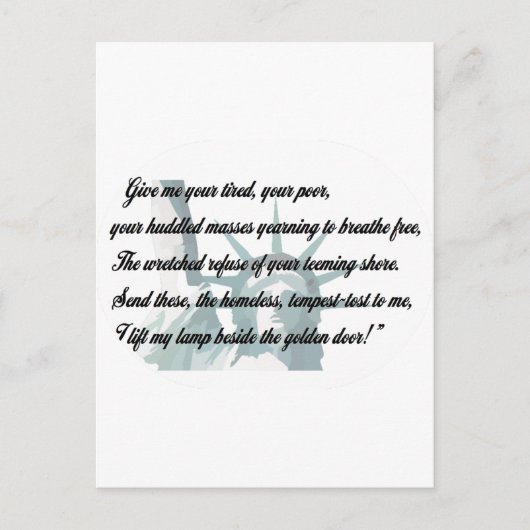 Vrijheidsbeeld - Geef me je moe... Briefkaart (Voorkant)