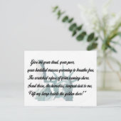 Vrijheidsbeeld - Geef me je moe... Briefkaart (Staand voorkant)