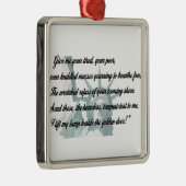 Vrijheidsbeeld - Geef me je moe... Metalen Ornament (Rechts)