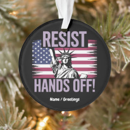 Vrijheidsbeeld geeft protestverzet de hand ornament