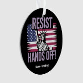 Vrijheidsbeeld geeft protestverzet de hand ornament (voorkant)