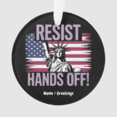 Vrijheidsbeeld geeft protestverzet de hand ornament (voorkant)