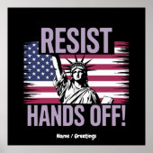 Vrijheidsbeeld geeft protestverzet de hand poster (Voorkant)