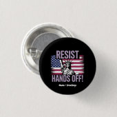 Vrijheidsbeeld geeft protestverzet de hand ronde button 3,2 cm (Voorkant /achterkant)