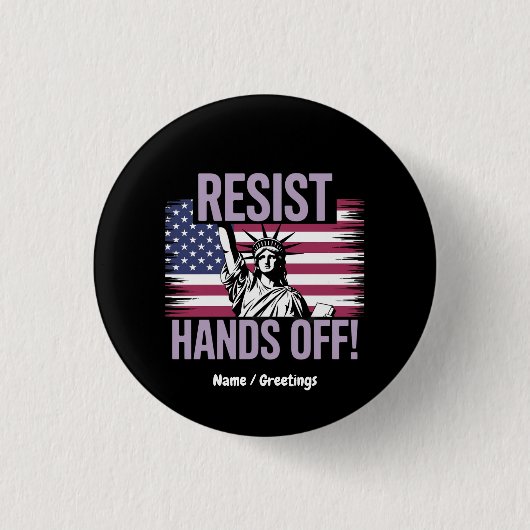 Vrijheidsbeeld geeft protestverzet de hand ronde button 3,2 cm (Voorkant)
