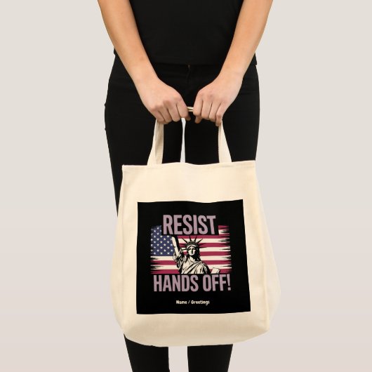 Vrijheidsbeeld geeft protestverzet de hand tote bag (Voorkant (product))