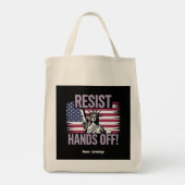 Vrijheidsbeeld geeft protestverzet de hand tote bag (Achterkant)