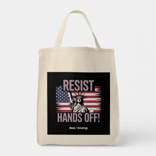 Vrijheidsbeeld geeft protestverzet de hand tote bag (Achterkant)