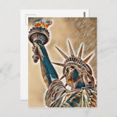 Vrijheidsbeeld gestileerd briefkaart (Voorkant / Achterkant)
