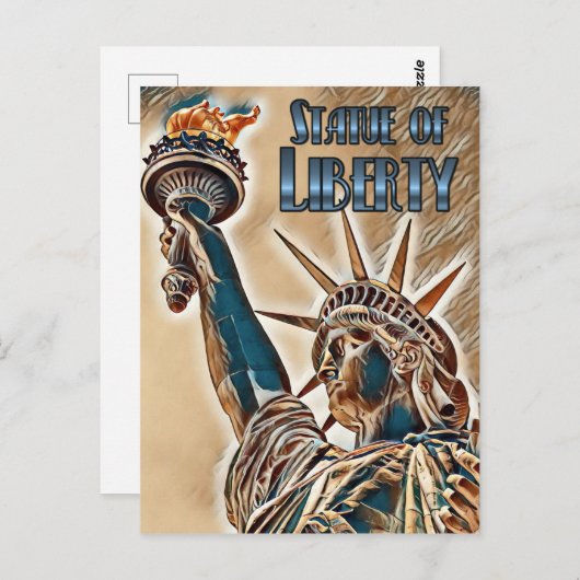 Vrijheidsbeeld gestileerd briefkaart (Voorkant / Achterkant)